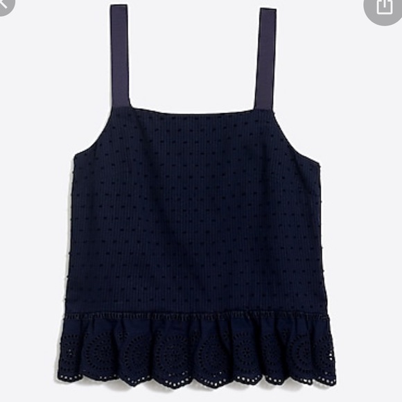J. Crew Tops - J Crew Textured Tie Sleeve Top Swiss Dot Ruffled 2